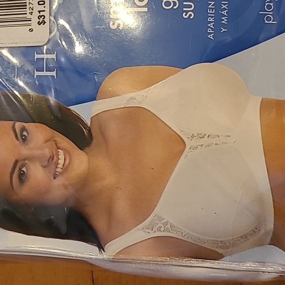 Playtex 18 hour, size 46C wirefree bra.  COLOR WHITE. - Picture 2 of 7